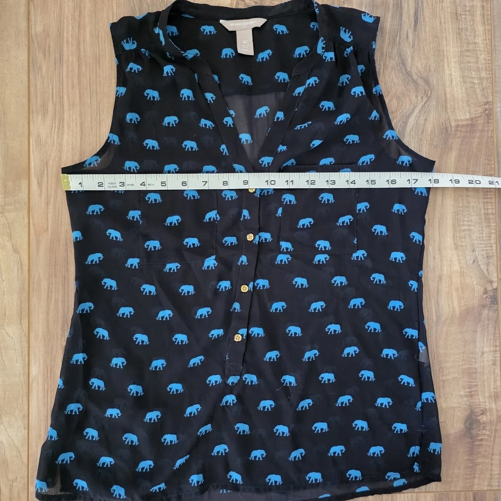Banana Republic Blue Sleeveless Blouse - Picture 5 of 8